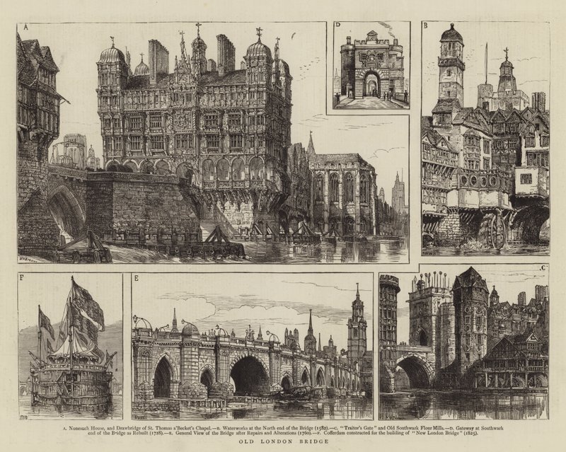 Old London Bridge tekijältä Henry William Brewer