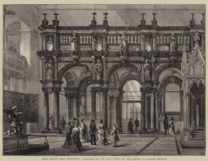 Rood Screen Bois-le-Ducin katedraalista Kensingtonin museon uudessa tuomioistuimessa tekijältä Henry William Brewer