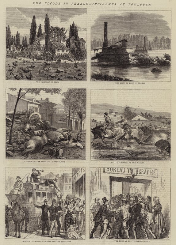 Tulvat Ranskassa, vaaratilanteet Toulousessa tekijältä Henry William Brewer