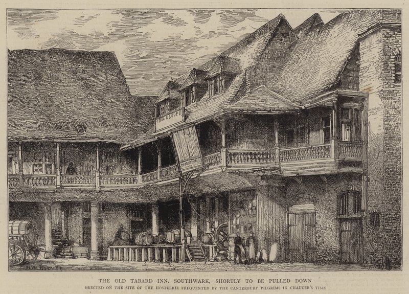Old Tabard Inn, Southwark, puretaan pian tekijältä Henry William Brewer