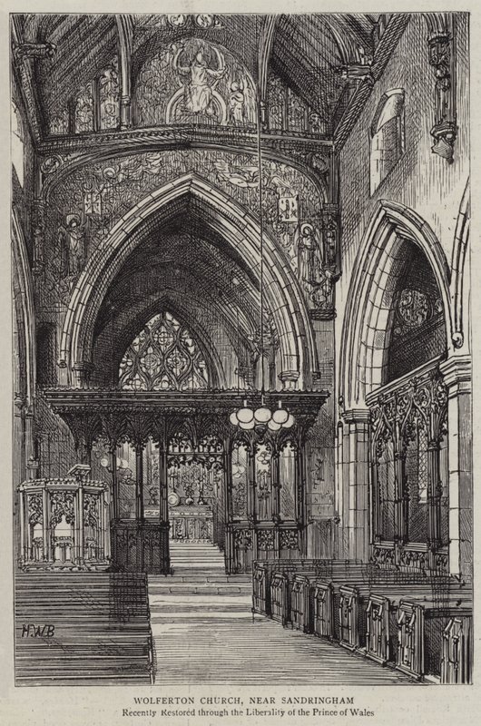 Wolferton Church, lähellä Sandringhamia tekijältä Henry William Brewer