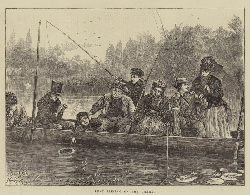 Punt Fishing on Thames tekijältä Henry Woods
