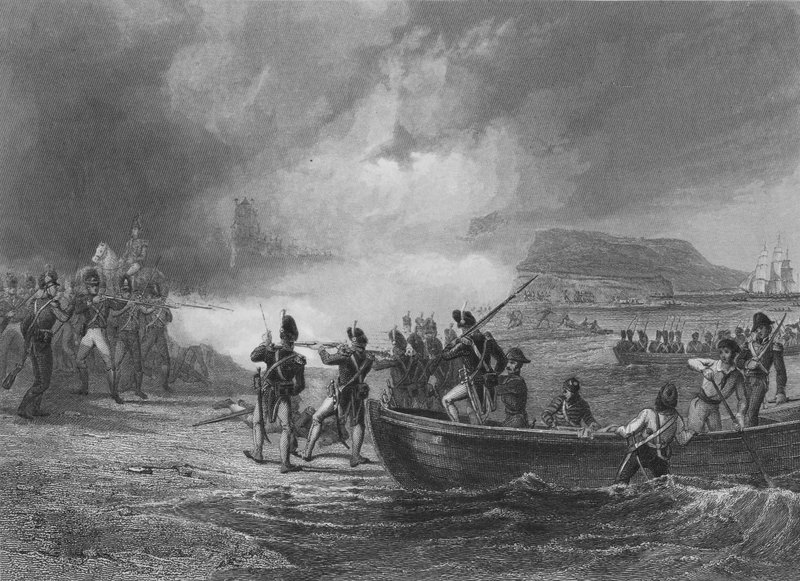 Ranskan laivaston yritys laskeutua Bantry Baylle, Corkissa, 1796 tekijältä Henry after Warren