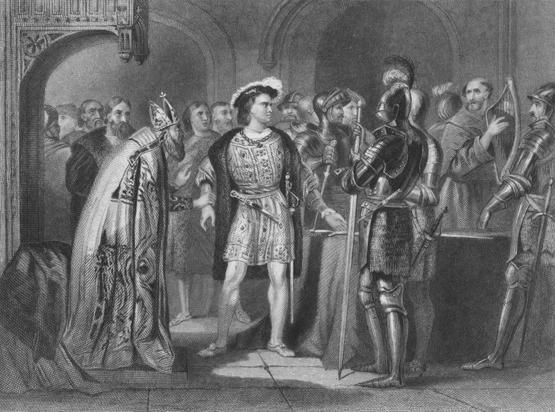 Thomas FitzGerald, Kildaren 10. jaarli, luopumassa uskollisuudestaan Englannin Henrik VIII:lle tekijältä Henry after Warren