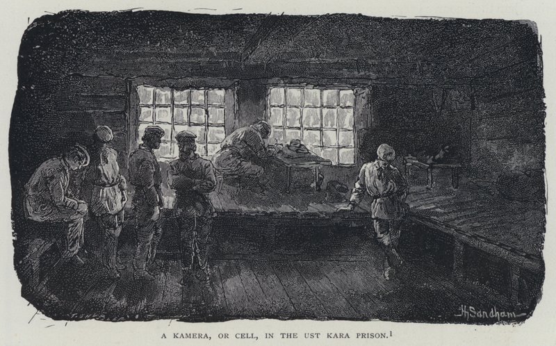 Kamera eli selli Ust Karan vankilassa (litho) tekijältä Henry (after) Sandham