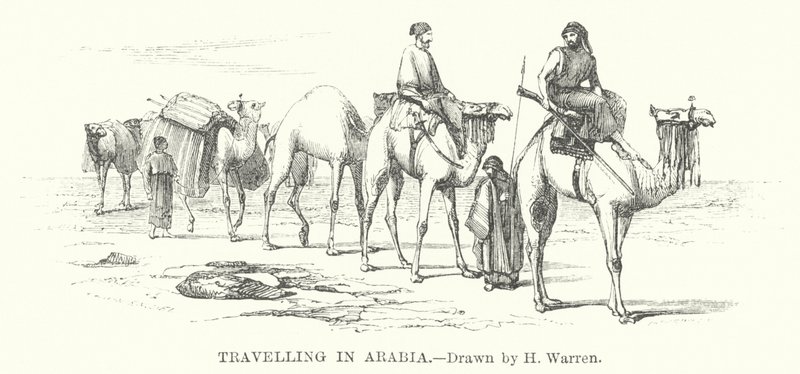 Matkustaminen Arabiassa (kaiverrus) tekijältä Henry (after) Warren