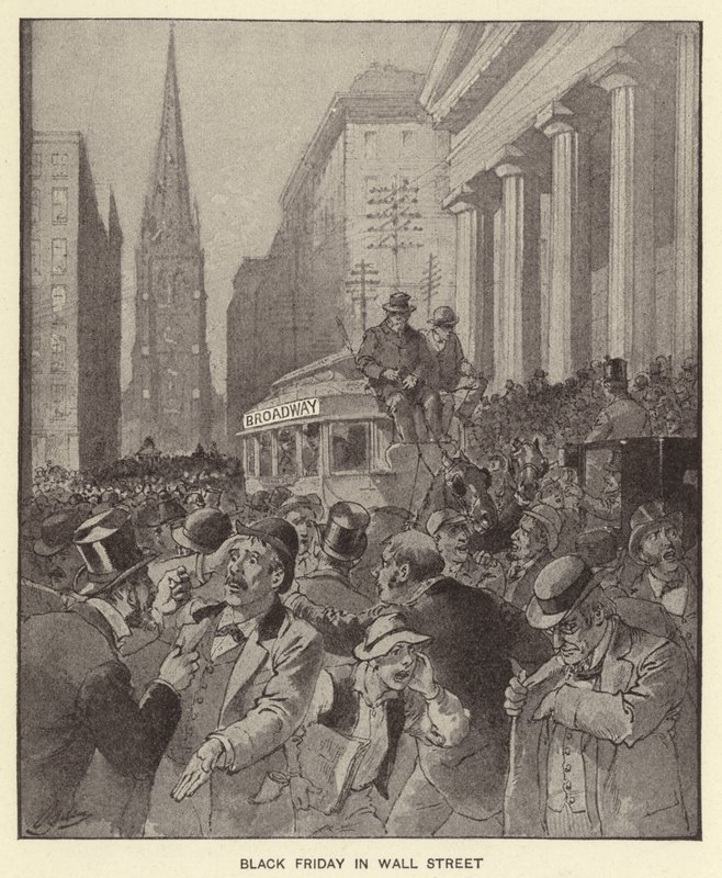 Black Friday Wall Streetillä (litho) tekijältä Henry Alexander (after) Ogden