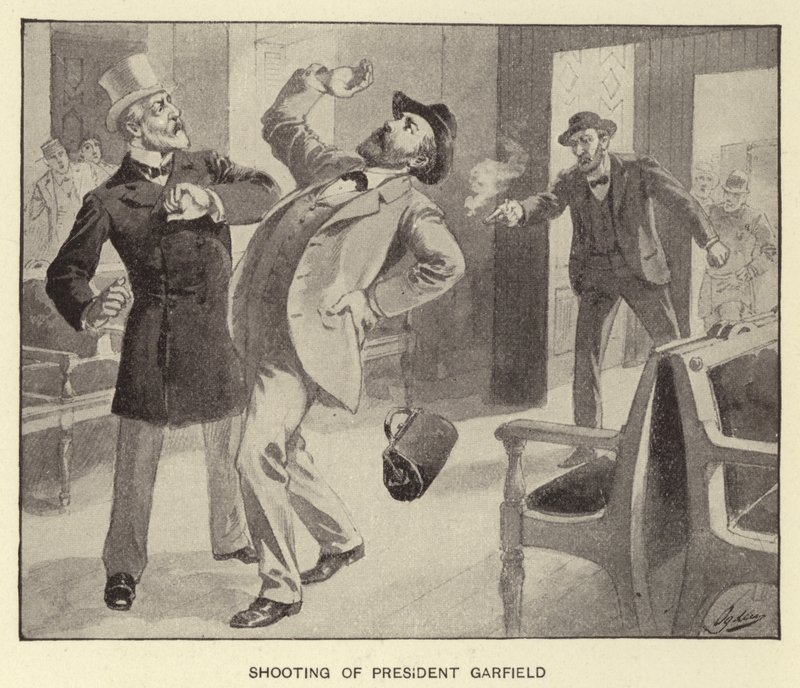 Presidentti Garfieldin ampuminen (litho) tekijältä Henry Alexander (after) Ogden