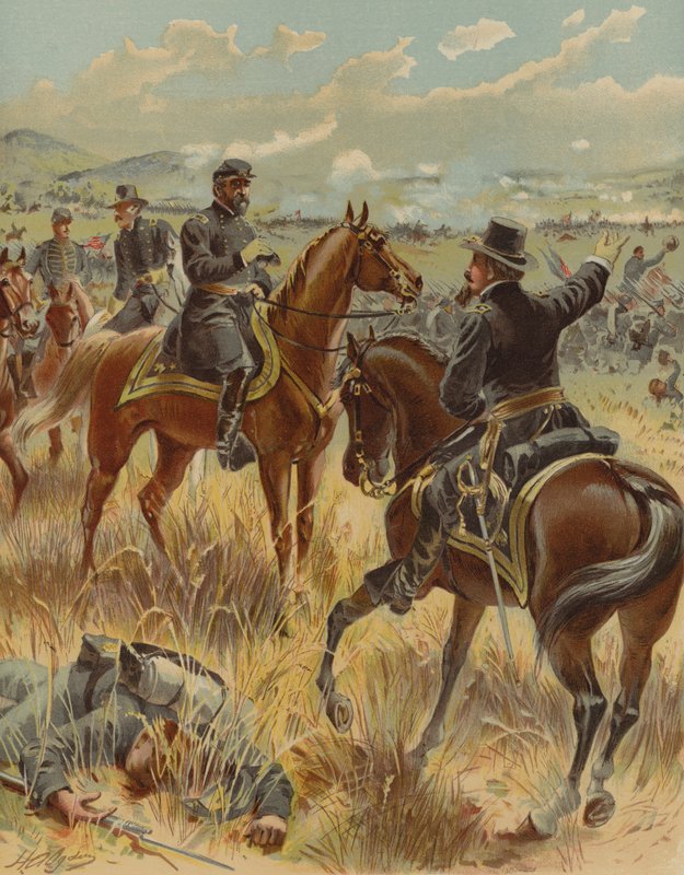 Kenraali Meade Gettysburgin taistelussa, Pennsylvania, Amerikan sisällissota, 2. heinäkuuta 1863 tekijältä Henry Alexander Ogden