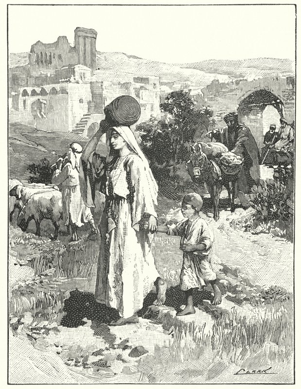 Samarialainen kylä (litho) tekijältä Henry Andrew Harper