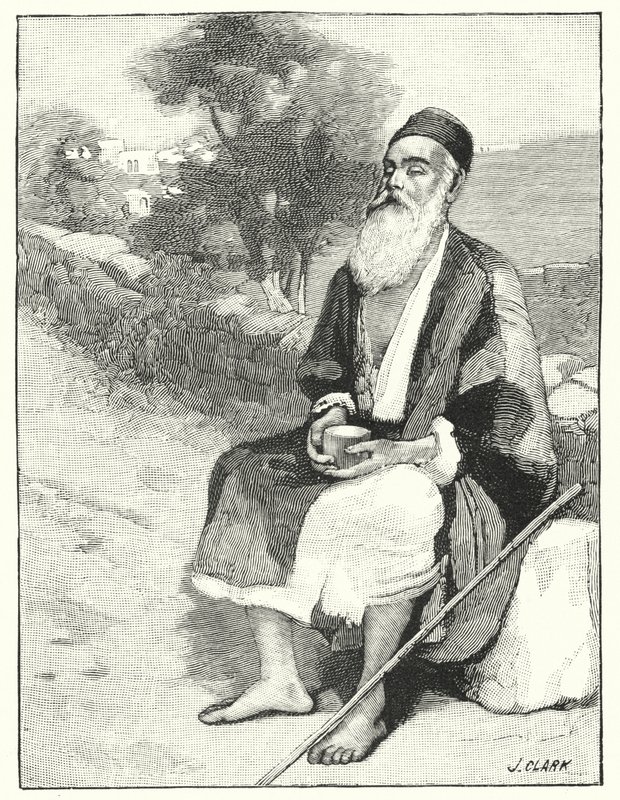 Sokea kerjäläinen lähellä Jerusalemia (litho) tekijältä Henry Andrew Harper