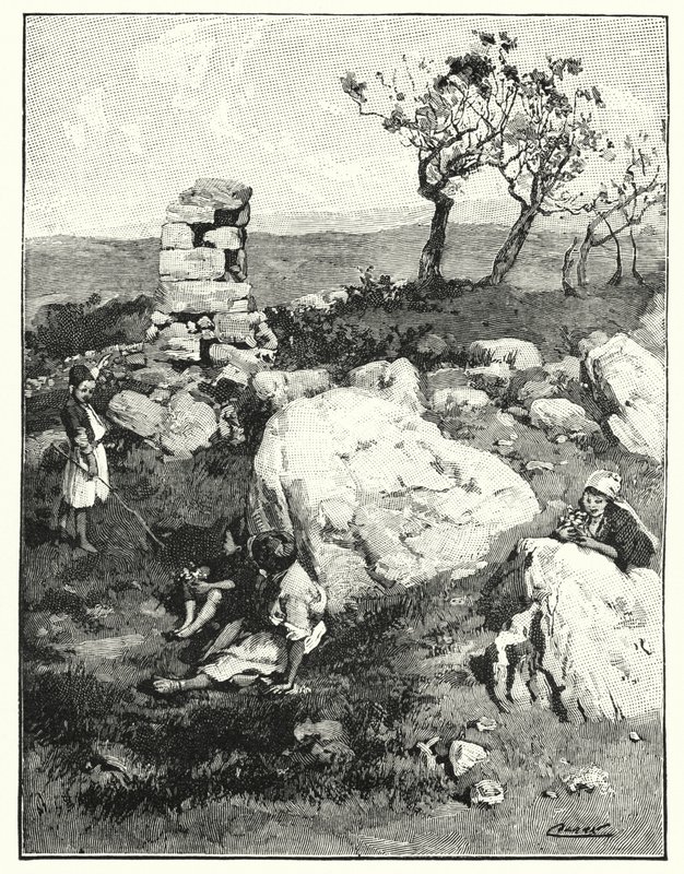 Muinainen maamerkki Libanonissa (litho) tekijältä Henry Andrew Harper