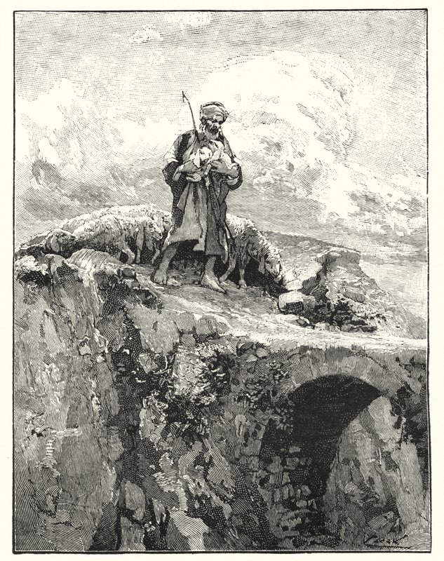 Silta ilman kaiteita Jordanin yli (litho) tekijältä Henry Andrew Harper