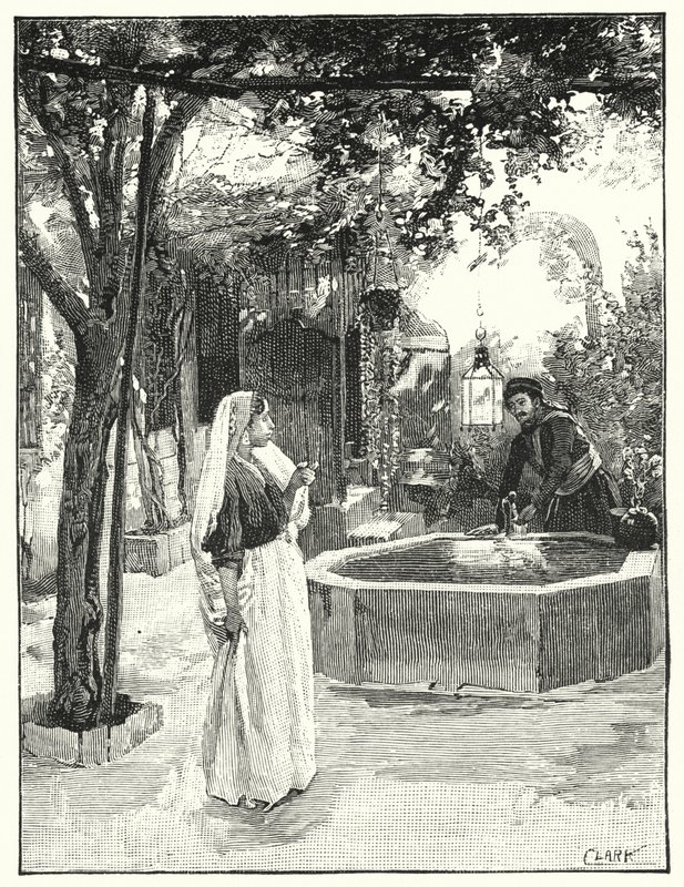 Talon piha Damaskoksessa (litho) tekijältä Henry Andrew Harper