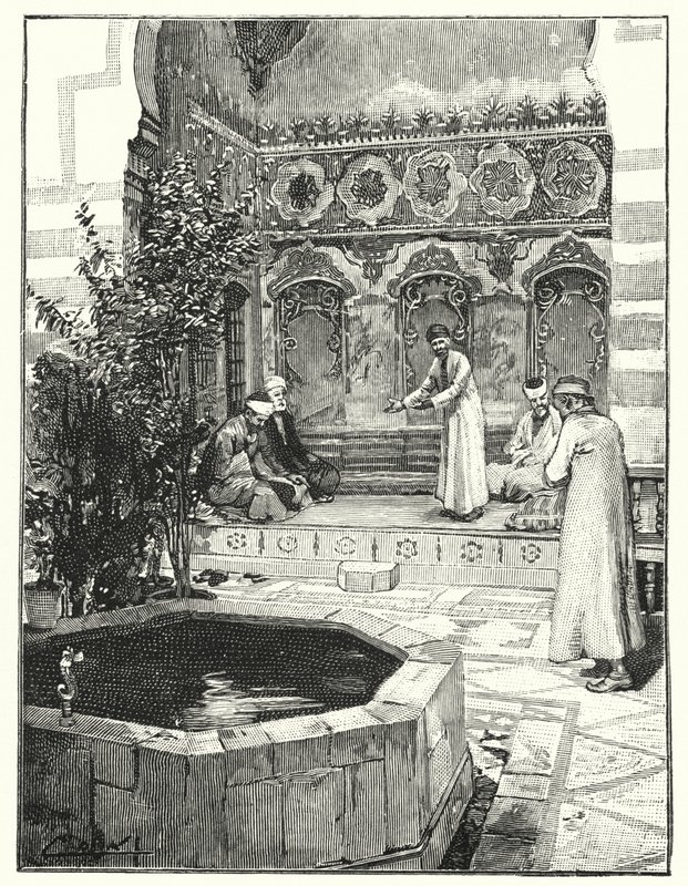 Vieraiden vastaanotto levanissa, Damaskos (litho) tekijältä Henry Andrew Harper