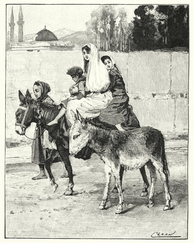 Useita ihmisiä ratsastamassa perseellä (litho) tekijältä Henry Andrew Harper