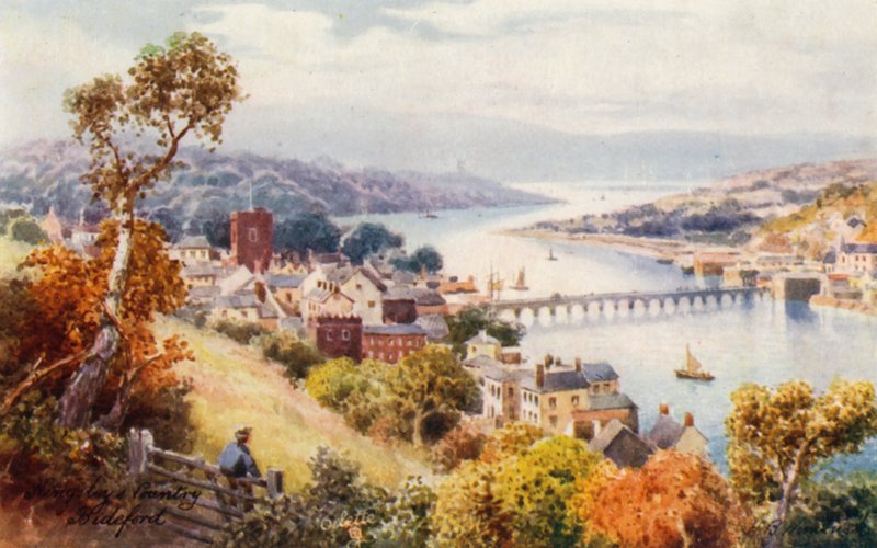 Bideford ja silta (värilitro) tekijältä Henry B. (after) Wimbush