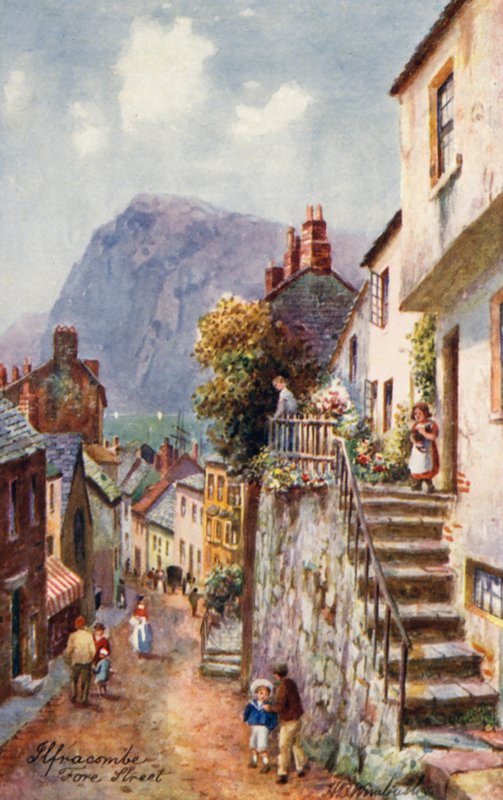 Fore Street, Ilfracombe (värilitro). tekijältä Henry B. (after) Wimbush
