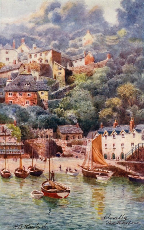 The Harbour, Clovelly (värilitro) tekijältä Henry B. (after) Wimbush