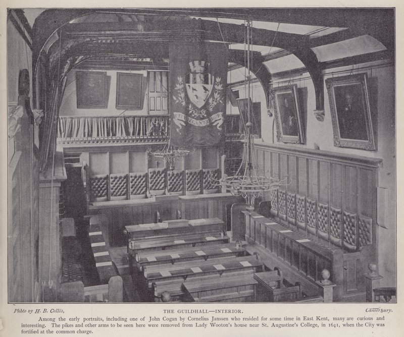 Guildhallin sisätilat, Canterbury, Kent (m/v kuva) tekijältä Henry Beauchamp Collis