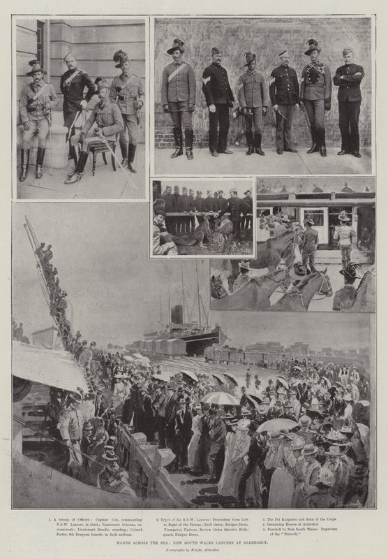Kädet meren yli, Uuden Etelä-Walesin lanssirykmentin sotilaat Aldershotissa tekijältä Henry Charles Seppings Wright