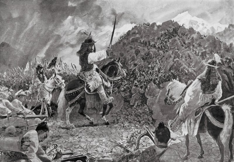 Ryöstöretket raakalaisheimoihin (litografia) tekijältä Henry Charles Seppings Wright