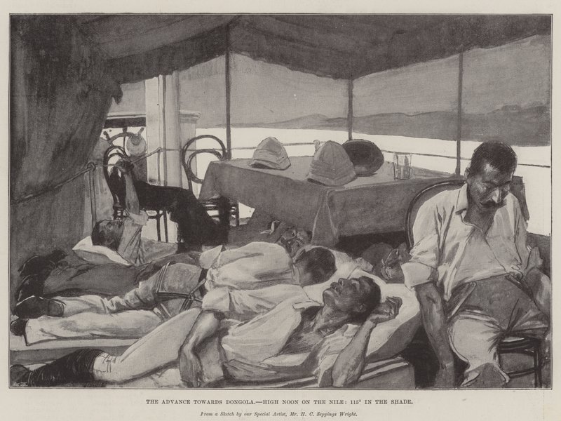 Eteneminen Dongolaa kohti, keskipäivällä Niilillä, 115° varjossa tekijältä Henry Charles Seppings Wright