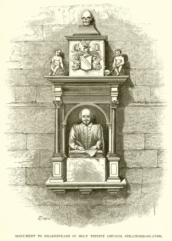 Shakespearen muistomerkki Pyhän kolminaisuuden kirkossa, Stratford-on-Avon, Stratford-on-Avon tekijältä Henry Courtney Selous