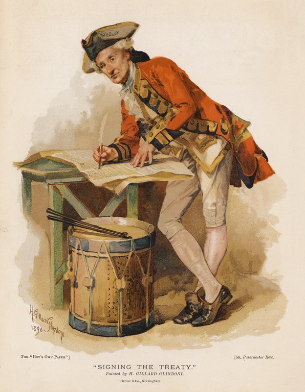 Sopimuksen allekirjoittaminen (chromolitho) tekijältä Henry Gillard (after) Glindoni
