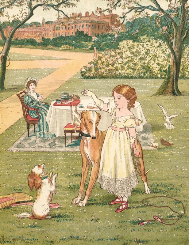 Prinsessa ja hänen lemmikkinsä (väri litho) tekijältä Henry Hetherington Emmerson