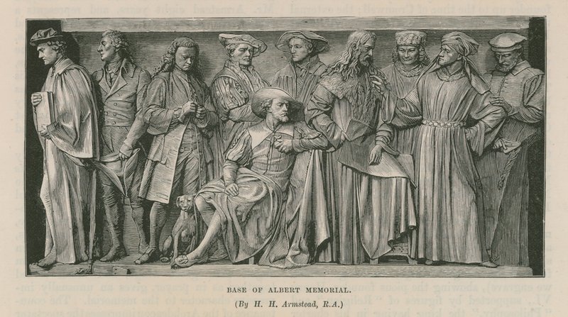 Veistokset Albert Memorialin juurella tekijältä Henry Hugh Armstead