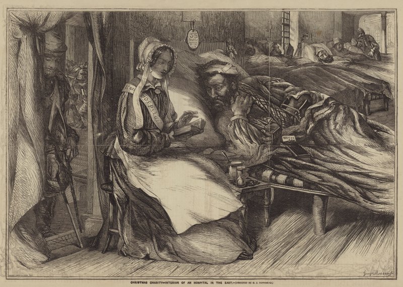 Jouluhyväntekeväisyys, sairaalan sisustus idässä tekijältä Henry James Townsend