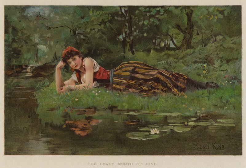 Kesäkuun lehtikuukausi (chromolitho) tekijältä Henry John Yeend King