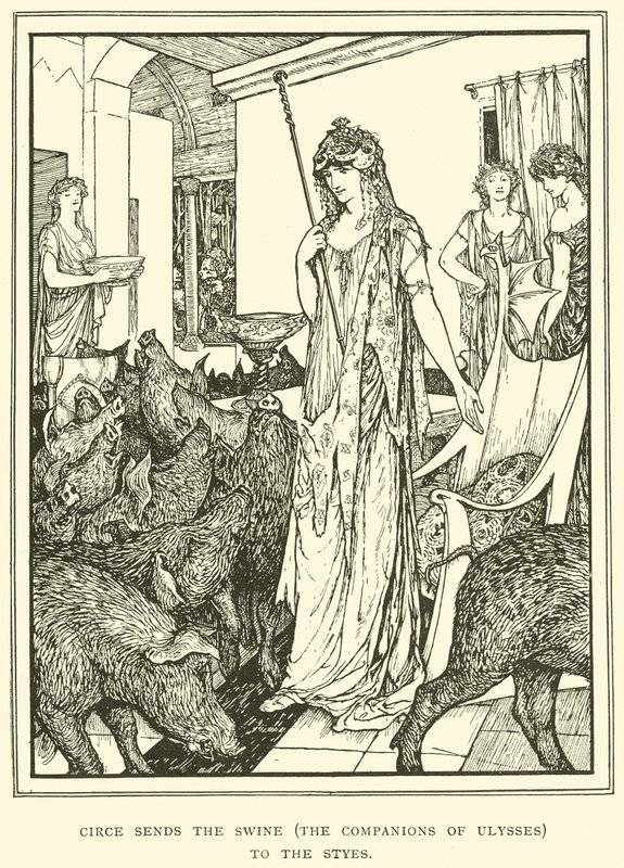 Circe lähettää sian (Odysseuksen seuralaiset) Styesin luo. tekijältä Henry Justice Ford