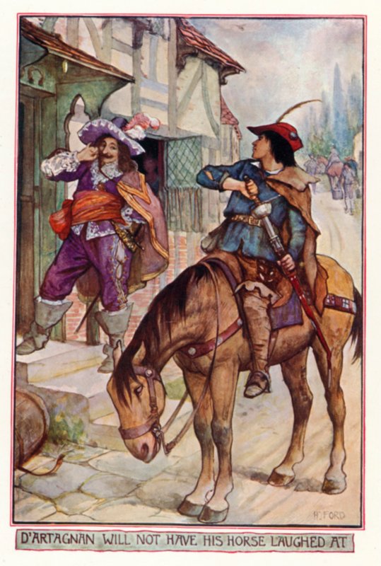 D"Artagnan ei anna hevoselleen nauraa tekijältä Henry Justice Ford