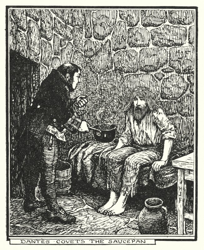 Dantes himoitsee kattilaa (litho) tekijältä Henry Justice Ford