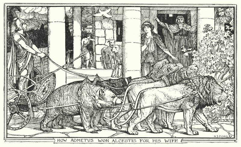 Kuinka Admetus voitti Alcestis vaimolleen (litho) tekijältä Henry Justice Ford