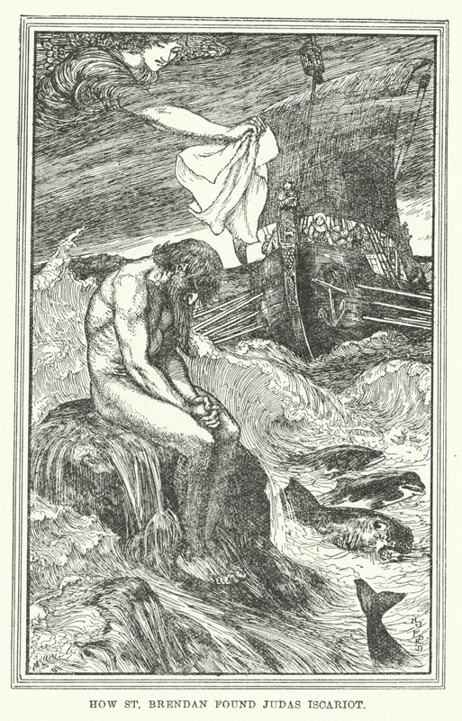 Kuinka St Brendan löysi Juudas Iskariotin (litho) tekijältä Henry Justice Ford