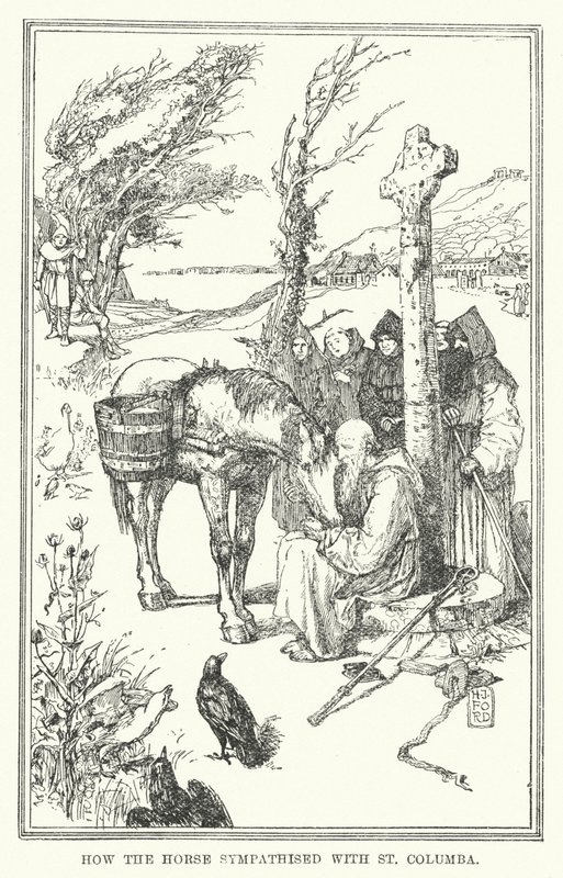 Kuinka hevonen sympatisoi St Columbaa (litho) tekijältä Henry Justice Ford