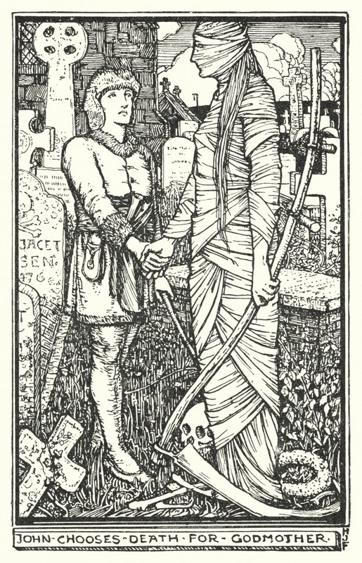 John valitsee kuoleman kummiäidiksi (litho) tekijältä Henry Justice Ford