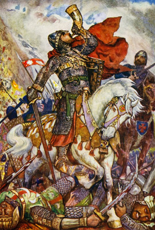 Roland puhaltaa torveaan Roncevaux
