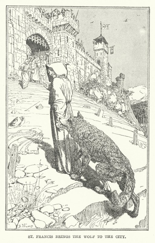 Sant Francesc porta el llop a la ciutat (lito)finès tekijältä Henry Justice Ford
