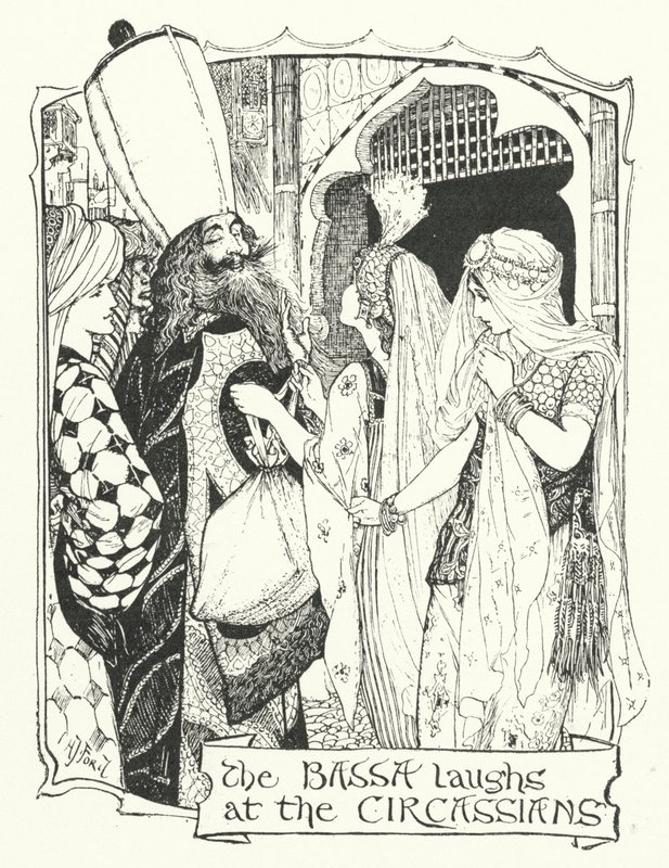 Bassa nauraa tšerkesseille (kaiverrus) tekijältä Henry Justice Ford