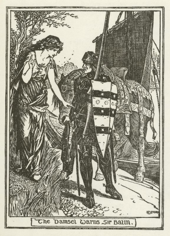 Tyttö varoittaa Sir Balinia tekijältä Henry Justice Ford