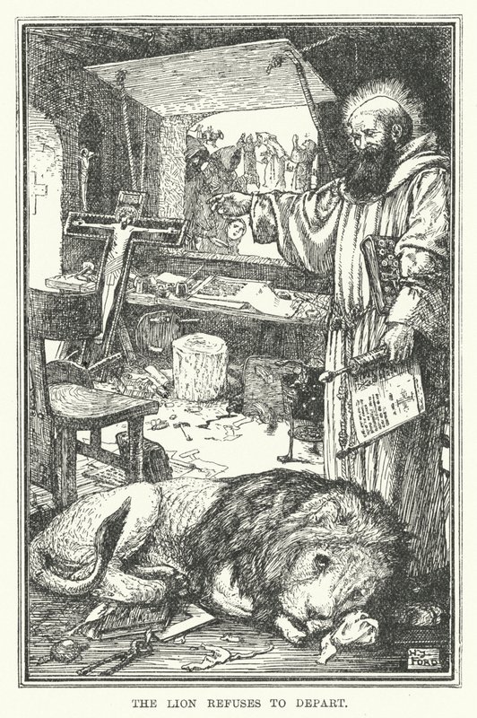 Leijona kieltäytyy lähtemästä (litho) tekijältä Henry Justice Ford