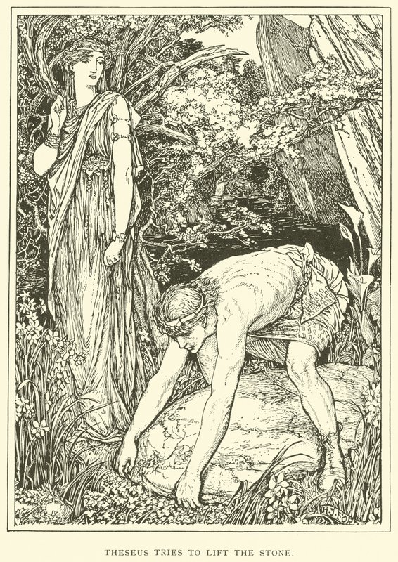 Theseus yrittää nostaa kiven tekijältä Henry Justice Ford