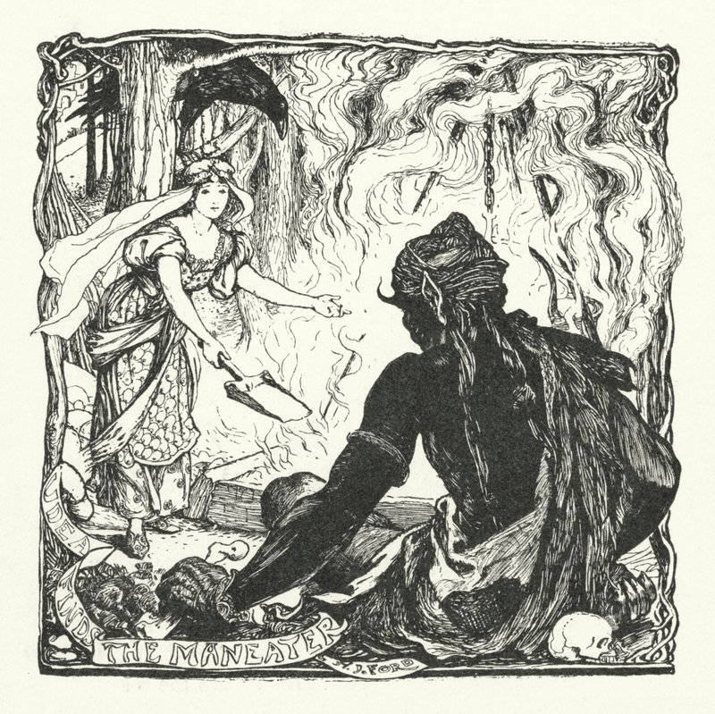 Udea Finds the Maneater (kaiverrus) tekijältä Henry Justice Ford