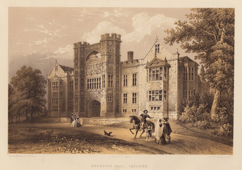 Brereton Hall, Cheshire (akvatinta) tekijältä Henry Lark Pratt
