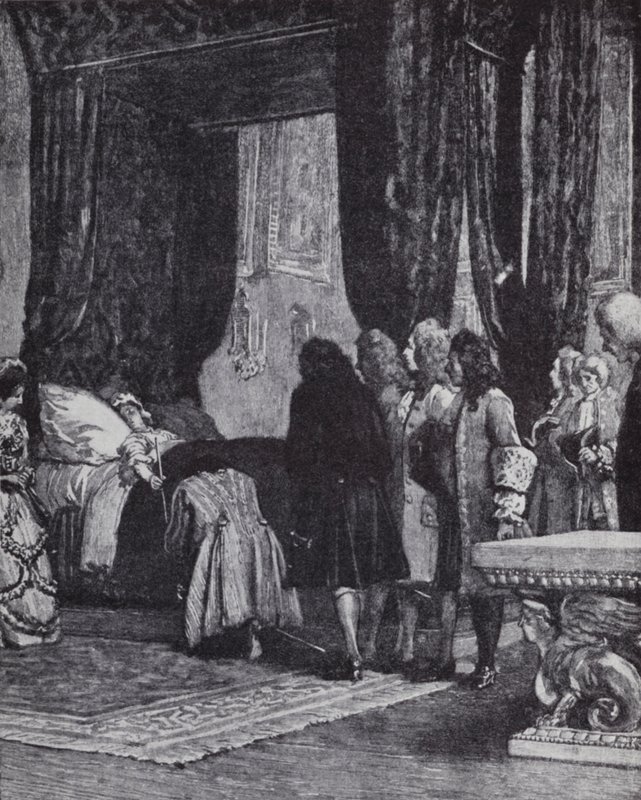 Kuningatar Anne kuolinvuoteellaan nimittäen Shrewsburyn herttua lordirahastonhoitajaksi tekijältä Henry Marriott (after) Paget