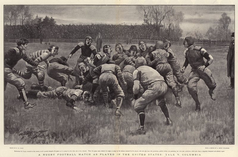 Rugby-jalkapallo-ottelu, jota pelataan Yhdysvalloissa, Yale v Columbia tekijältä Henry Marriott Paget